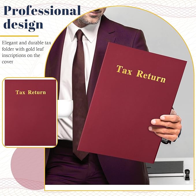 Harloon 40 Pcs Tax Return Folders 12 x 9 Inches 2 Pocket Folders Bulk Gold Foil - Image 6