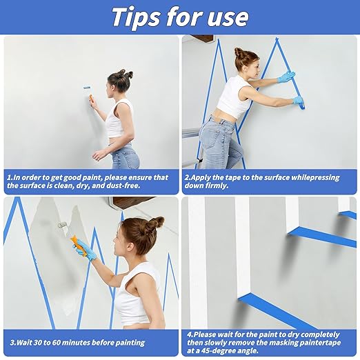 12 Rolls Blue Painters Tape Bulk 3 inch x 60 Yards, Total 720 Yd, Painters - Image 6