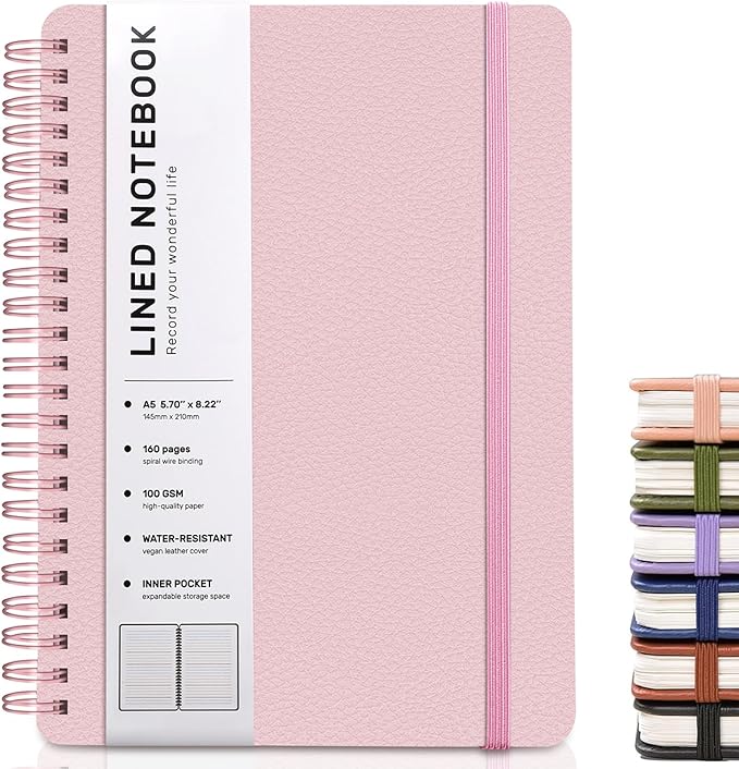 ABERLLS Pink Lined Spiral Journal Notebook - Image 8