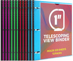 MAKHISTORY 1 Inch Telescoping 3 Ring Binder-12PCS, Flexible Binder by MAKHISTORY