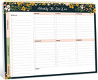 Weekly To Do List Notepad, Undated Weekly Planner Pad, 8.5" x 11" | Large Desk Planner, Weekly Task Planning, College School Supplies, for Home and Office, 52 Sheets, Rustic Floral
