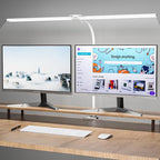 LED Desk Lamp, 31.5'' Wide Double Head Desk Lamps by Hensam