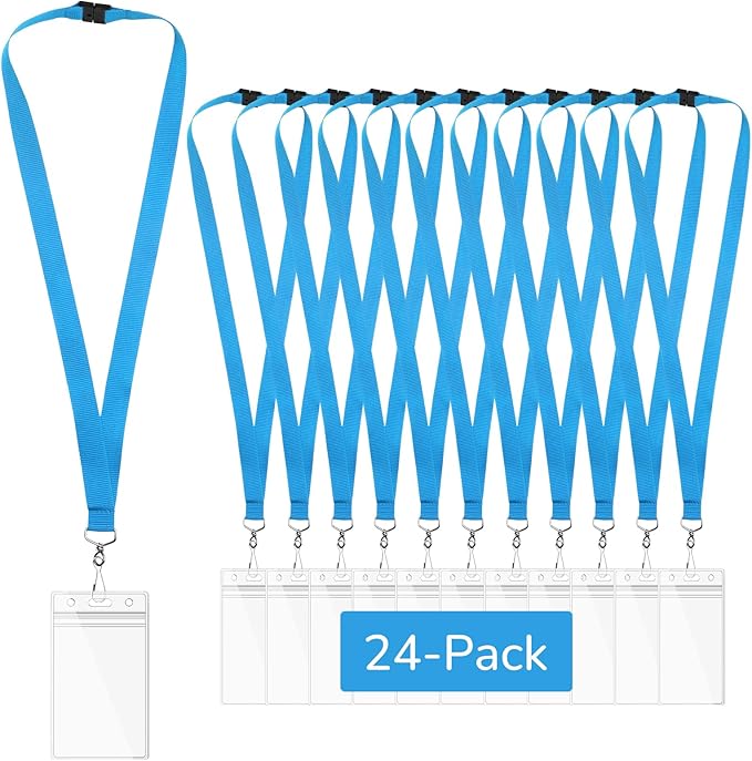 24-Pack Sky Blue Breakaway Lanyards by WEZEBEL