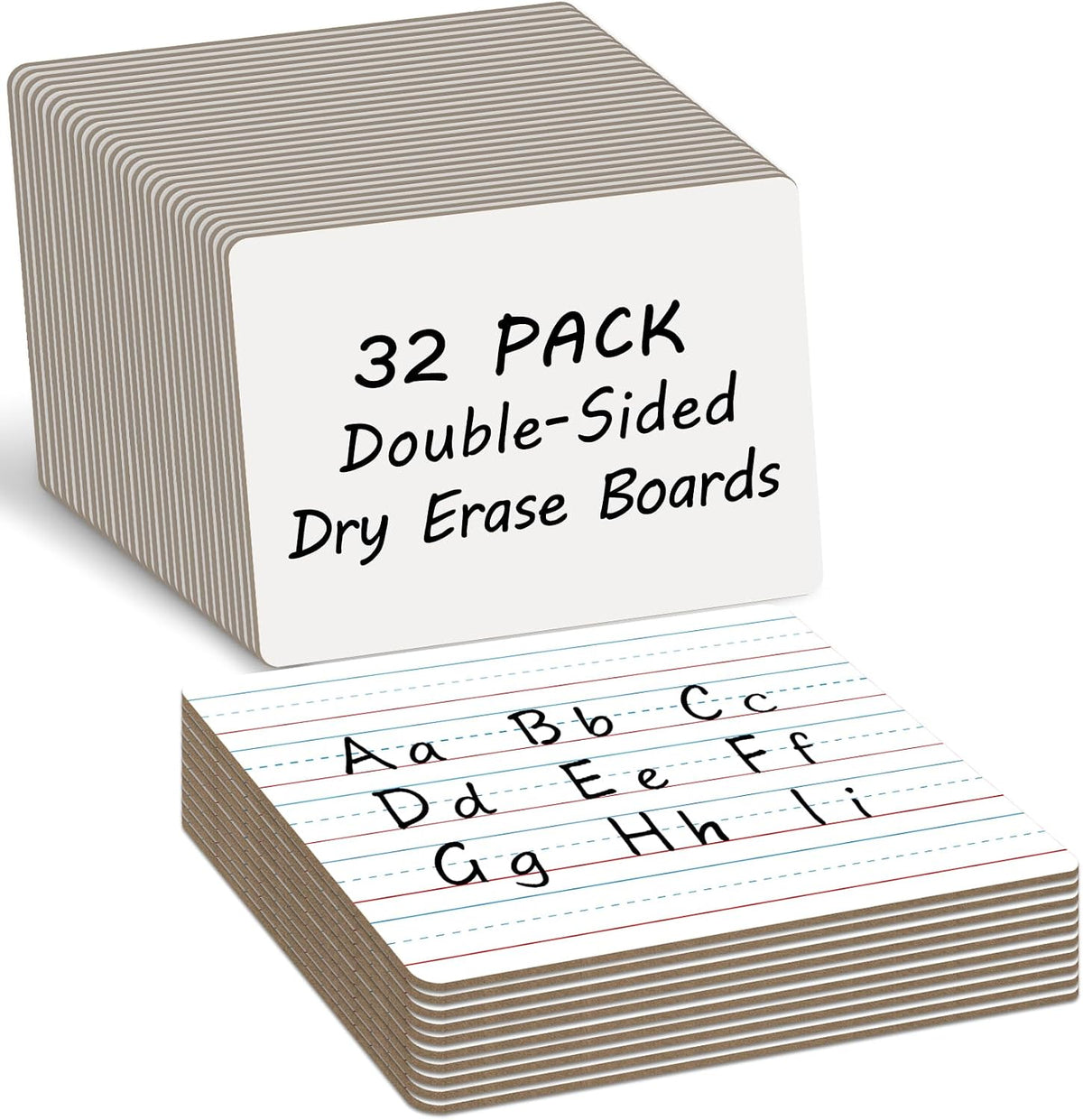 AuroTops 32 Pack Dry Erase Board with Lines,Small White Boards for Students