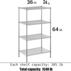 Regal Altair 24" Deep x 36" Wide x 64" Height Wire Shelving Kit | 4-Tier | NSF - Image 3