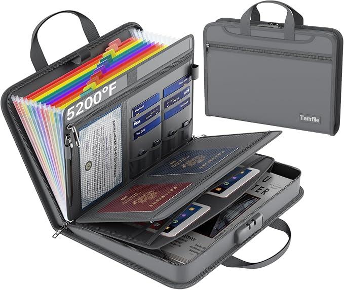 5200℉ Fireproof Accordion File Organizer by Tamfile