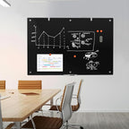 Large Black Glass Dry Erase Board, 72 x 48 Inches Magnetic Glass whiteboard - Image 8