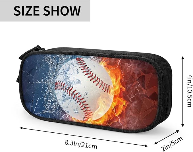 Baseball Pencil Box for Boys, Cool Sports Pencil Case - Image 3