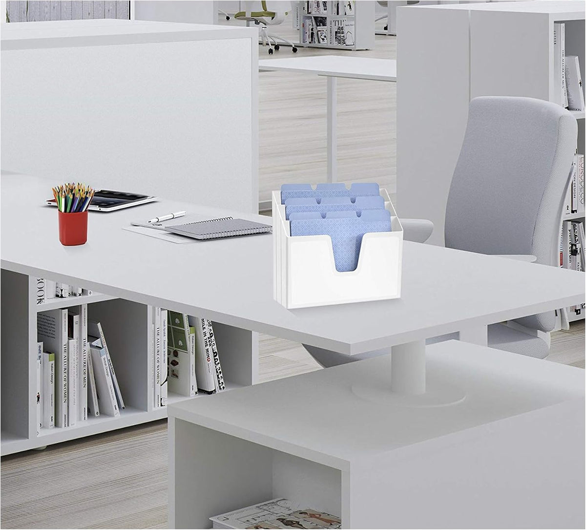 Acrimet Horizontal Triple File Folder Organizer Sorter, Letter Size, White