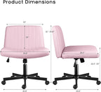 PUKAMI Criss Cross Chair with Wheels, Fabric Padded Armless Cross Legged Office - Image 2