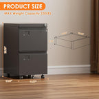 SUXXAN 2 Drawer File Cabinet - Image 3