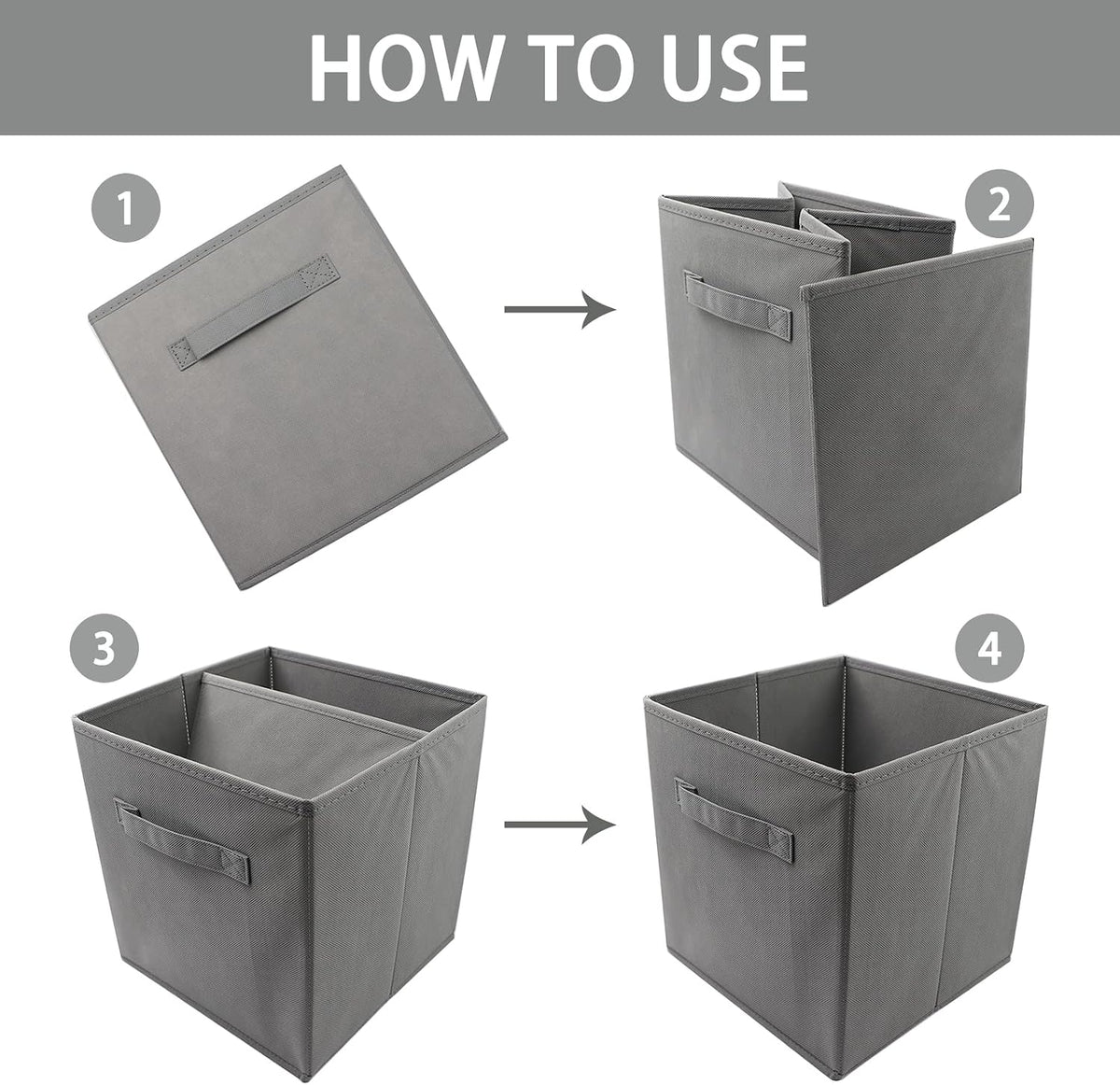 EBIGIC storage bins collapsible storage bins,cube storage organizer (Pack of ...