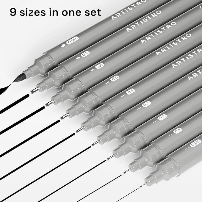 ARTISTRO Set of 9 Fineliner Pens - Image 2