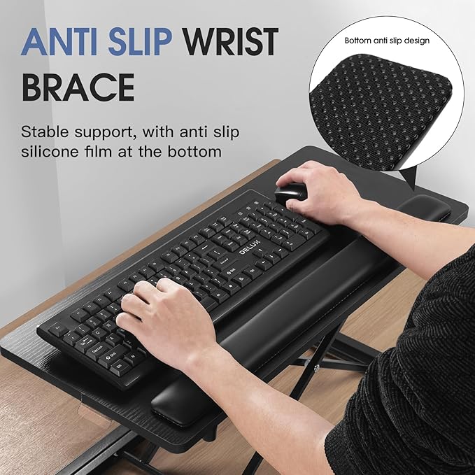 Omhuzsyo Standing Keyboard Tray Keyboard stand, Adjustable Height Keyboard and - Image 4