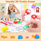 Palmatte 140PCS Mini Animal Erasers Bulk Kids Prizes Treasure Box Toys - Image 6