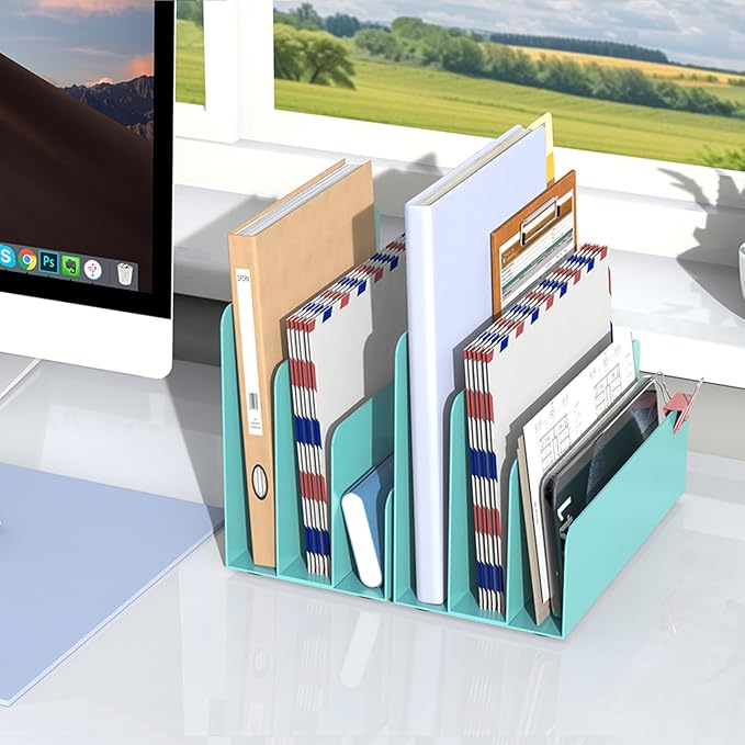 OUTIOE Mail Organizer Countertop, Small Desk File Organizer, Metal File Holder - Image 7