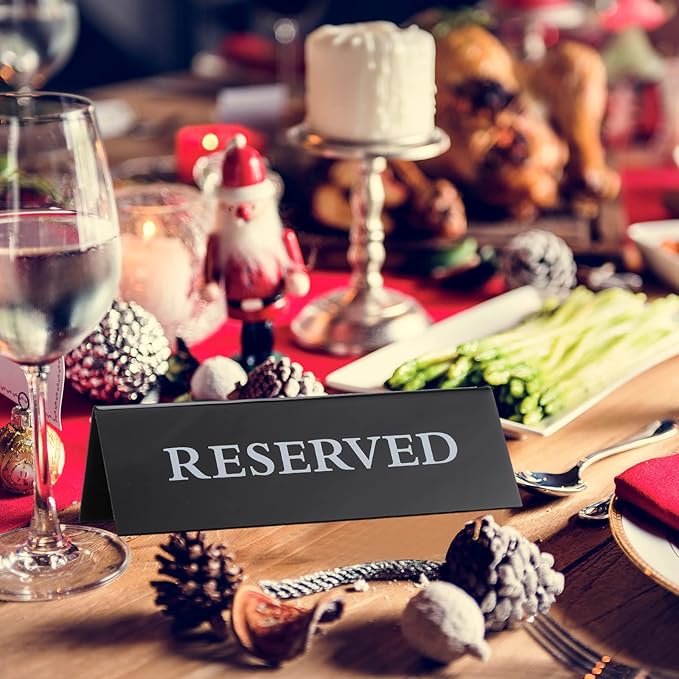 6 Pieces Plastic Reserved Table Sign Table Tent Wedding Guest Reservation Seat - Image 4