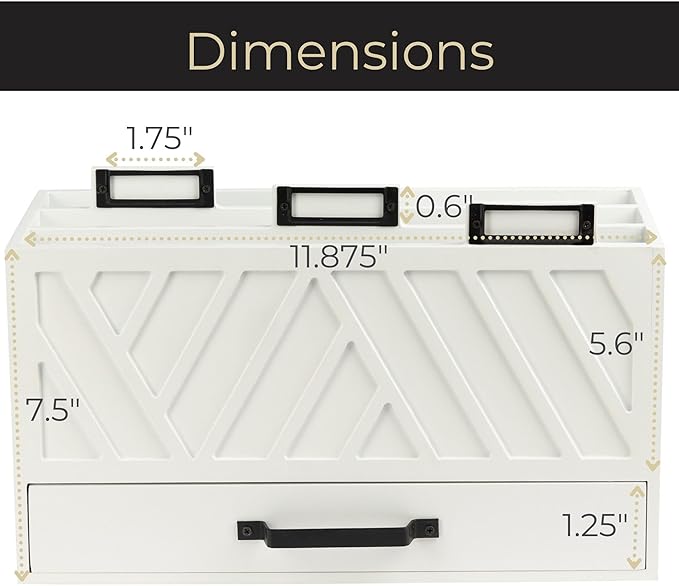 BLU MONACO White Desktop Mail Organizer - Image 6