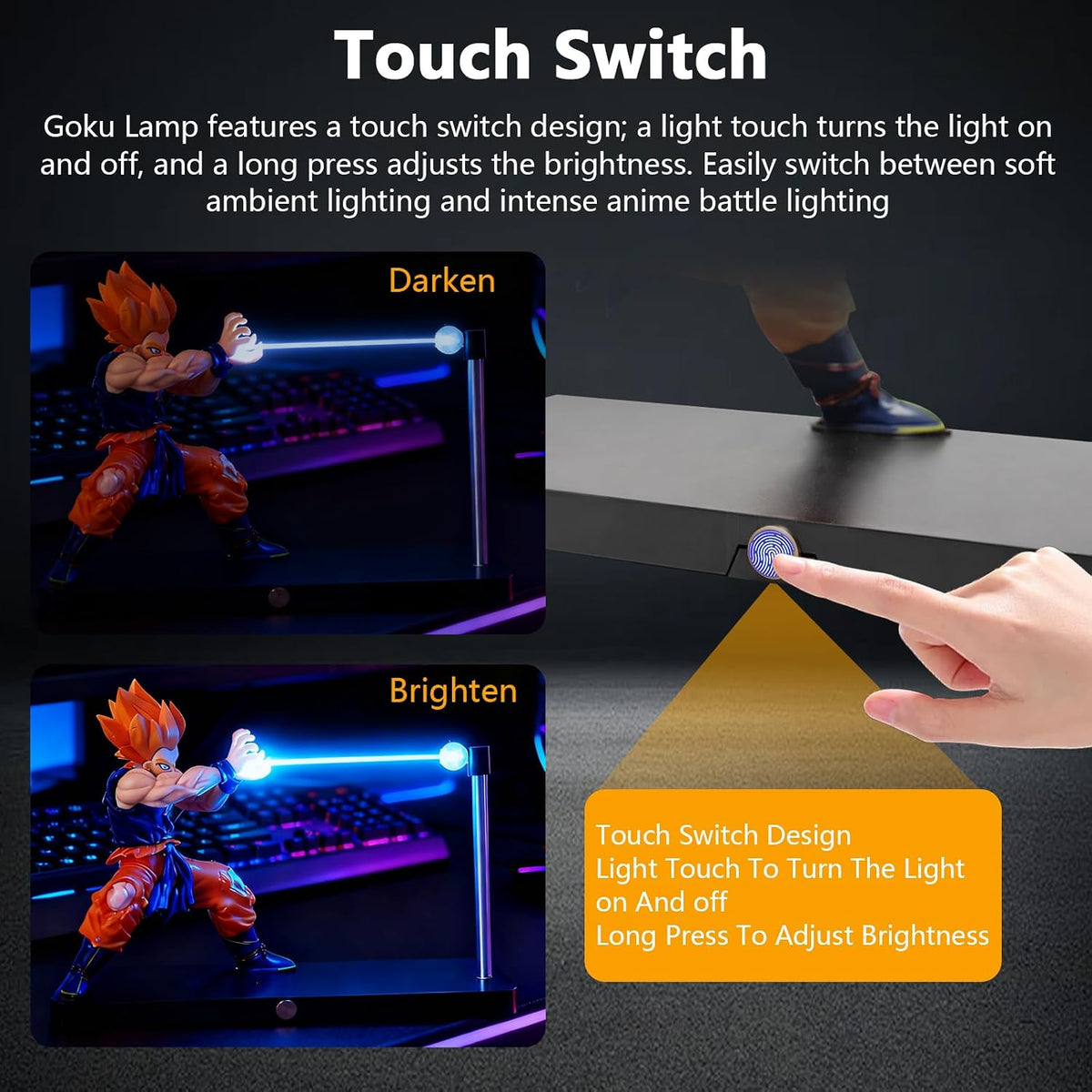 Doku Lamp Magnetic Super Saiyan lamp with LED Lighting Effect
