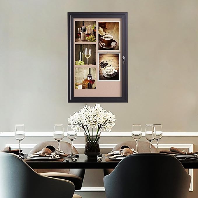36x24 Inch Lockable Enclosed Bulletin Board, Weather-Resistant Outdoor - Image 7