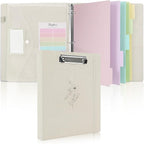 SKYDUE Clipboard Binder with Dividers, 1 Inch 3 Ring Binder with Clipboard on by SKYDUE