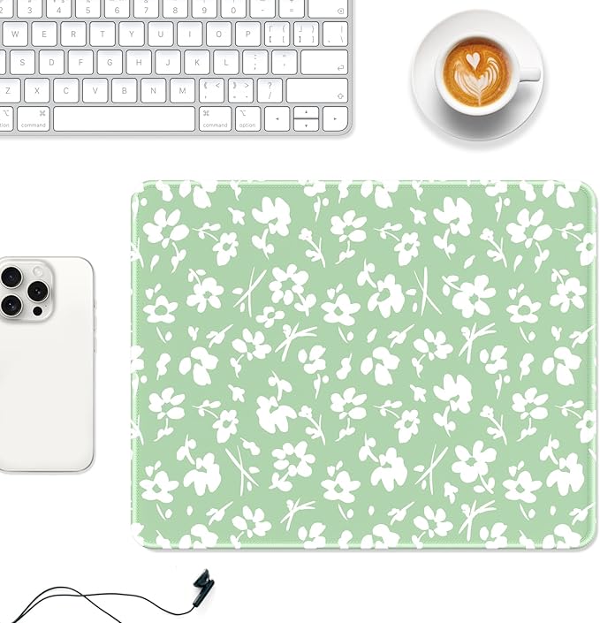 Auhoahsil Mouse Pad, 12 x 10 in Simple Flower Theme Computer Mouse Pad - Image 2
