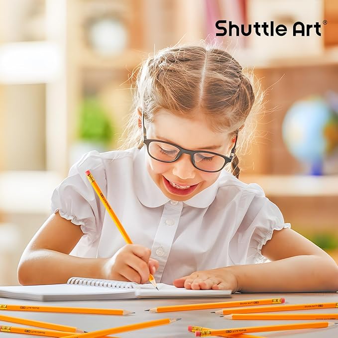 Shuttle Art Wood-Cased #2 HB Pencils, 1000 Pack Sharpened Yellow Pencils - Image 9