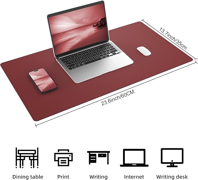 AFIING Leather Desk pad Protector, Large Desk mat - Image 3