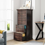 tribesigns 4-drawer file filing cabinet,vertical office file cabinet,walnut, main product view