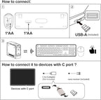 MOFII Wireless Keyboard and Mouse Combo, 2.4GHz Retro Full-Size Keyboard - Image 9