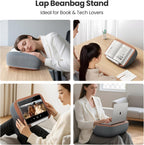 Tounee Book Holder Stand - Ultra Soft Lap Beanbag Pillow for Books, Tablets, iPads & Kindle - Hands-Free Reading & Viewing in Bed/Couch - Reduces Neck Strain - Perfect for Book & E-Readers Lovers