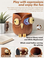 WODTILIFE Cute Owl Pen Holder for desk, funny wooden pencil holder - Image 5
