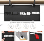 Univivi No Drill Under Desk Cable Management Tray, Clamp/Screw Mount Desk Cable - Image 2