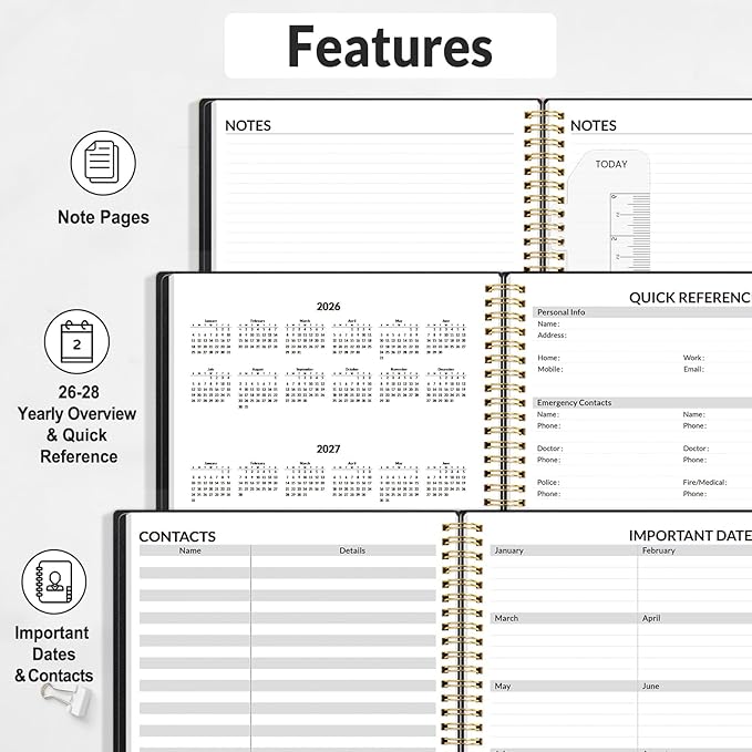 SUNEE 2026 Appointment Book, Quarter-Hourly, Weekly & Monthly - Image 5