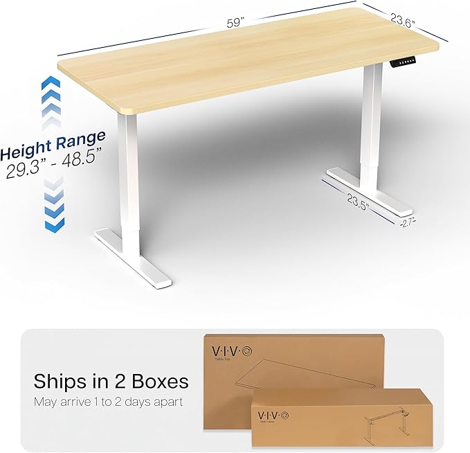 VIVO Electric 60 x 24 in Standing Desk, Memory Height Adjustment, 1B Series - Image 3