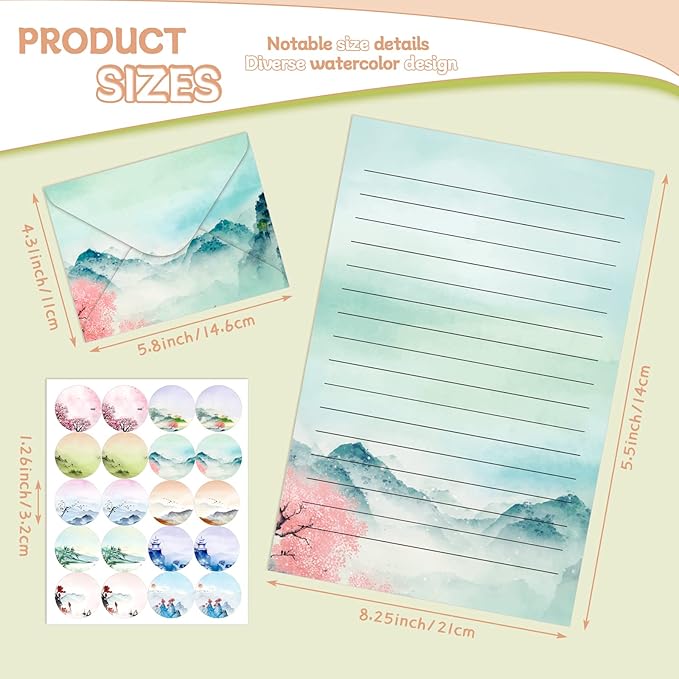 TaoBary 160 Pcs Stationery Paper Set 50 Double Sided Stationery Papers - Image 3