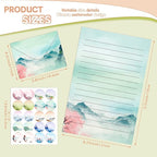 TaoBary 160 Pcs Stationery Paper Set 50 Double Sided Stationery Papers - Image 3
