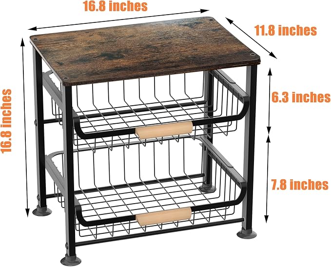 NiuYichee 3-layer Kitchen Fruit Storage Basket Snack Rack, Countertop & Desktop - Image 3
