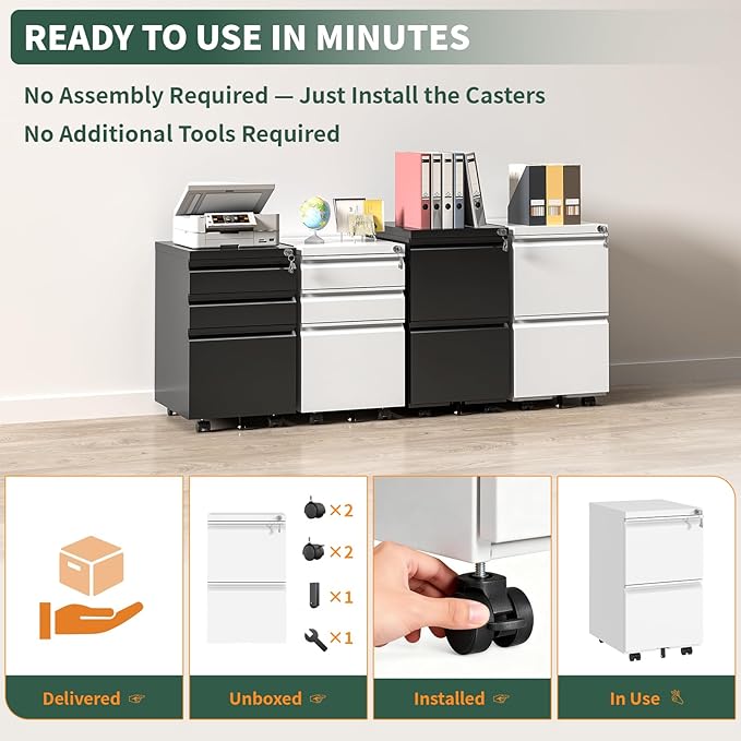 TEEALUBAN 2 Drawer File Cabinet - Image 6