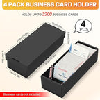 QLOUNI Business Card Storage Box 4 Pack, Business Card Holder Case - Image 2