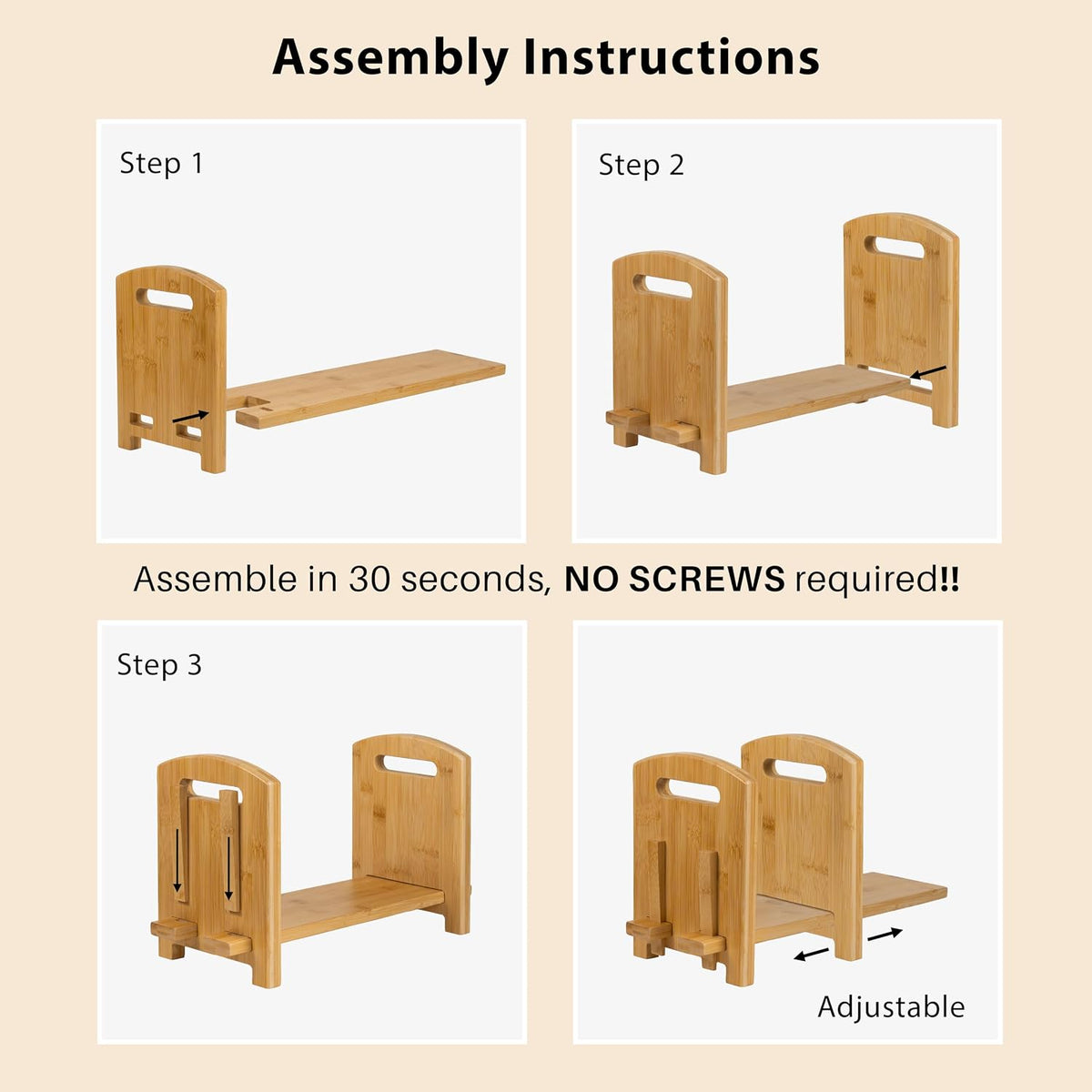 Adjustable Desktop Bookshelf - Sturdy Desk Bookshelf and Book Organizer - No ...