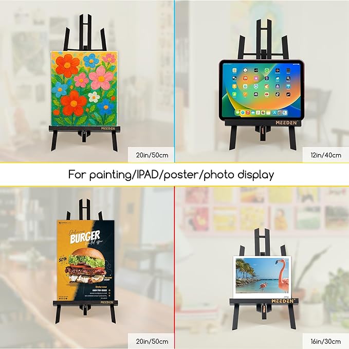 MEEDEN Small Tabletop Easel Stand: 16" x 12 Pack Pine Wood Table Top Display - Image 4