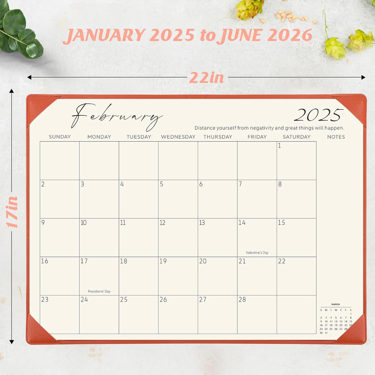 Gannyfer Desk Calendar 2025-2026 with Desktop Mat, Simplified Large 22" ...