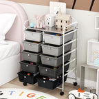 GOFLAME 10-Drawer Rolling Storage Cart, Art Craft Storage Organizer on Wheels - Image 7