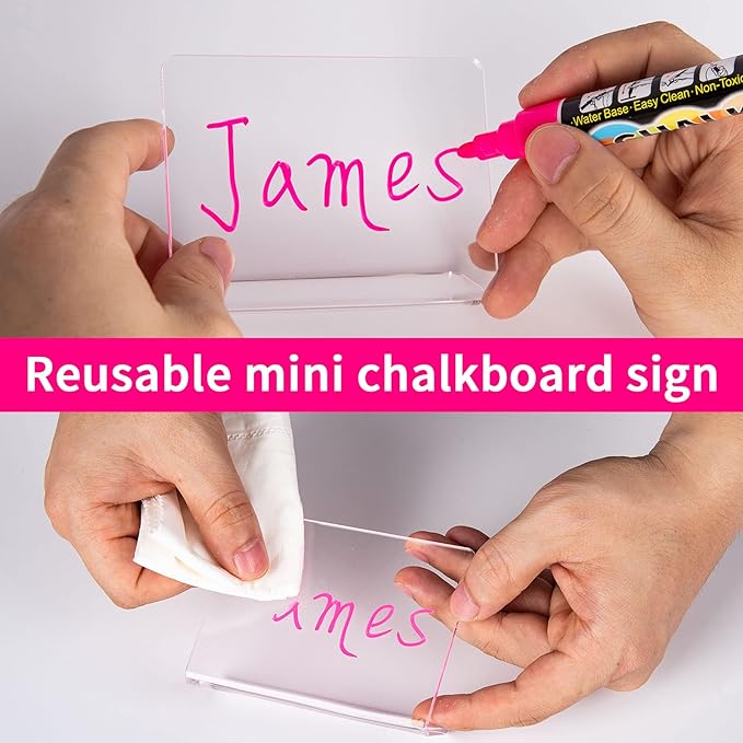10 Pack Acrylic Mini Chalkboard Signs - Image 4