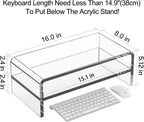 egchi clear acrylic monitor stand riser 2 tier shown in use