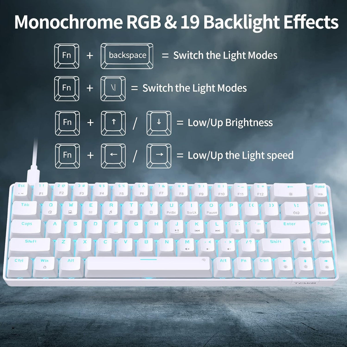 DIERYA T68SE 60% Gaming Mechanical Keyboard,Ultra Compact Mini 68 Key with Br...