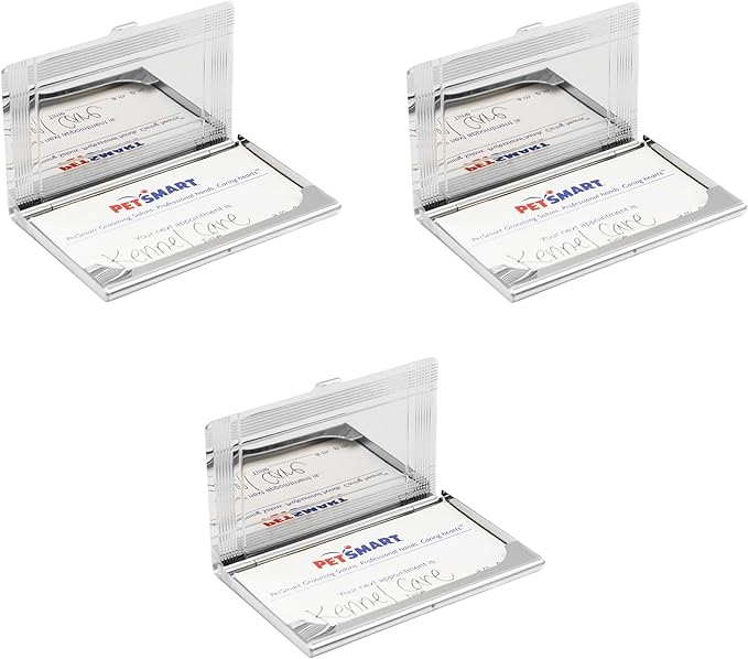 Stephanie Imports Set of 3 Slim & Minimalist Metal Business Card Holder Unisex - Image 3