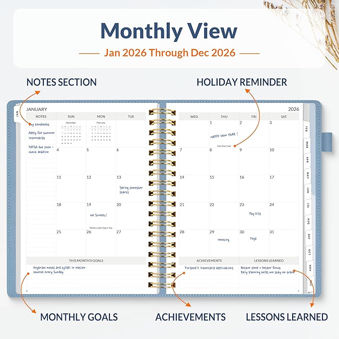 SUNEE 2026 Planner 5.9" x 8.3" – Dated Productivity Planner - Image 4