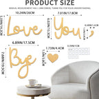 Wall Decor Large Gold Love You Bye Sign Hallway Entryway Door Wall Art Boho - Image 5